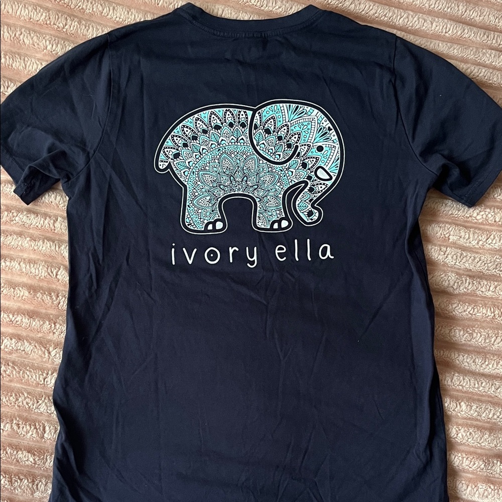 Ivory Ella Navy and Teal Elephant Tee